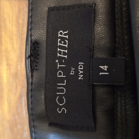 NYDJ Faux Leather Marilyn Straight Pants - Picture 5 of 12